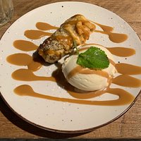 Deep Fried Mars Bar (£5.95) Deep fried Mars bar with ice cream and salted caramel sauce.