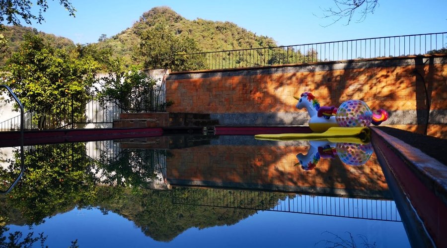 Disfruta de un baño de contraste en la piscina.  