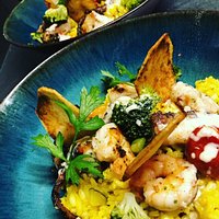 poulpes et crevettes poeles