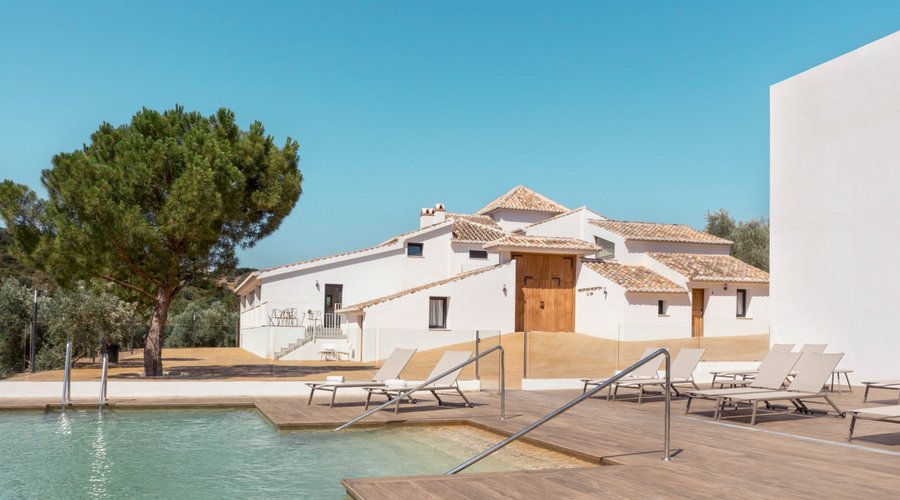 Piscina y vista general del Cortijo