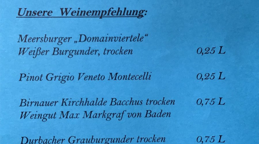 Weinempfehlung für heutiges Abend-Buffet