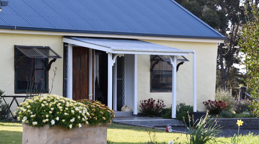 The straw bale cottages.
