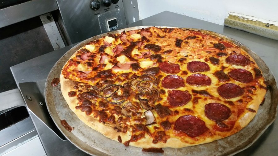 Our 16" Leviathan 4 corner Pizza!