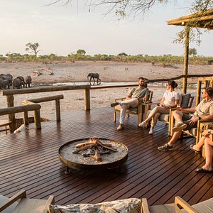 Savute Safari Lodge Main Area. 
Enjoy a night under the stars and be mesmerized by the elephants.