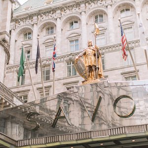 The iconic Savoy entrance and sign.