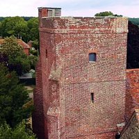 View of the church tower (what IS that wooden hut at the top used for?)