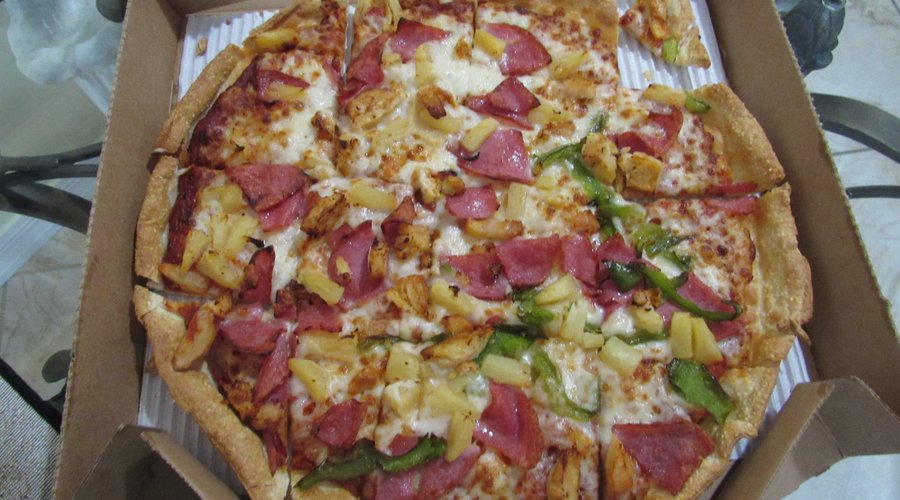 Fist time that our pizza was cut in squares per our requests