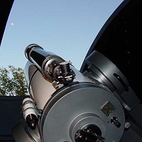 The Mountain Skies Astronomical Society (MSAS) Astronomy Village primary telescope is pointing at the Moon. Attending students have a unique opportunity to view through the telescope at night, and safe solar viewing during the day.