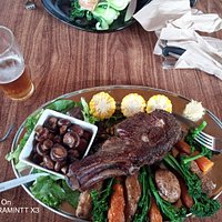 Half a cow (500g steak) with a veggie patches worth of healthy.