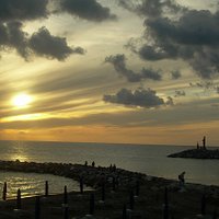 Il Marinaio al tramonto visto dalla terrazza dell'Hotel stella marina