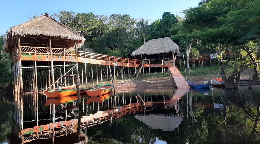 Vista da chegada ao Tariri Lodge.