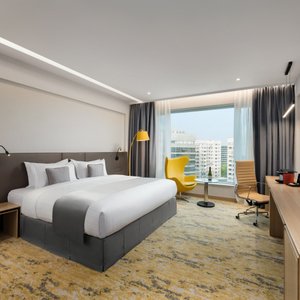 Premier King Room (with Super King size bed) and City/Park View , At 37 to 43sqm, the newly renovated (Q3 2020) Premier Room offers generous space, a tasteful modern design, a comfortable working desk and a serene oasis above the hustle and bustle.

※Extra bed is available with an extra charge and is subject to availability.