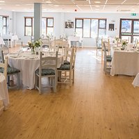 Edmunds dining room, formal setting for evening service.