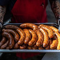 Smoked Jalapeno Cheddar Hot Link from the Smokehouse.