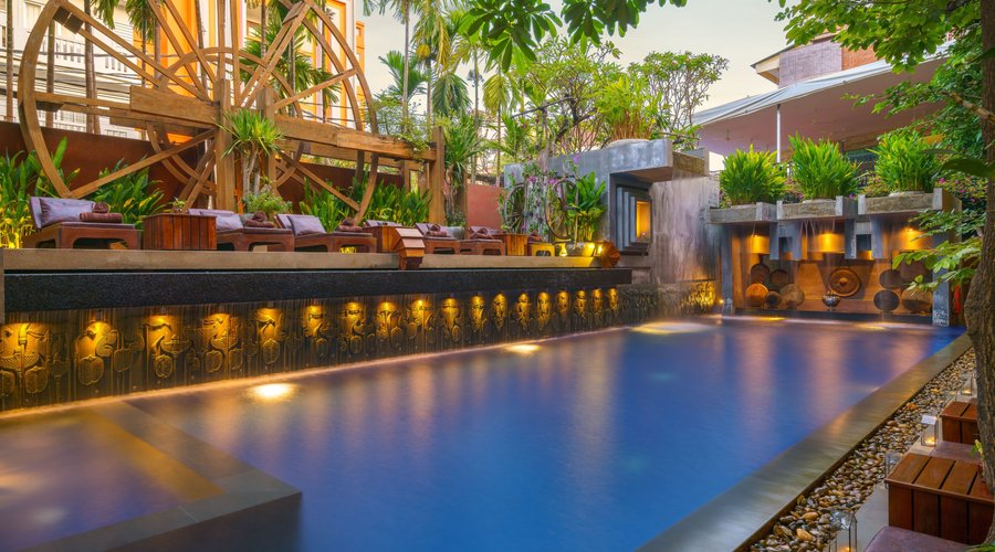 Beautiful of the Swimming pool in the evening
