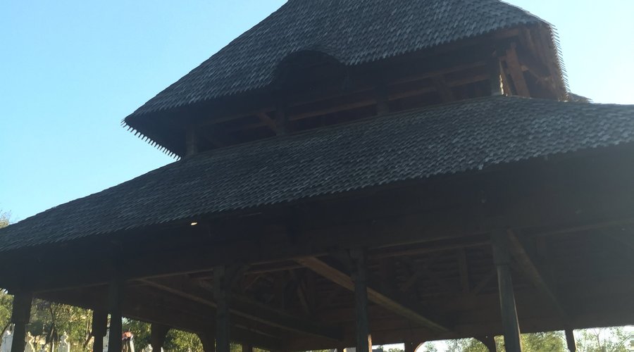 outside the church ... separate wooden building, more recent than the church. 