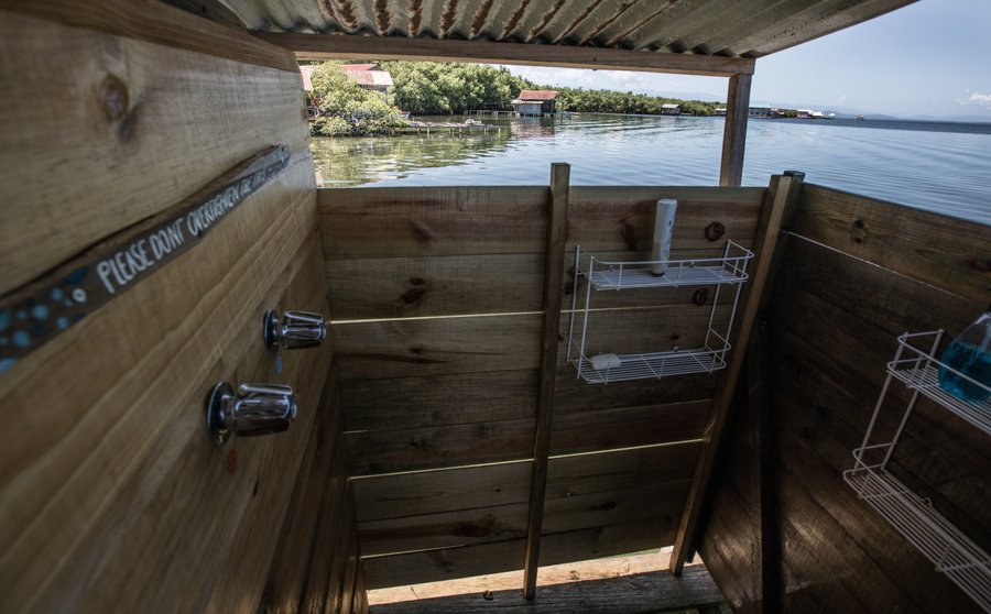 Outdoor shower whit hot water