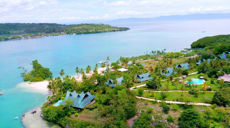 Aerial View of the beach during high tide 