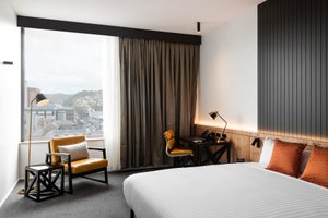 Hotel Verge Launceston in Launceston, image may contain: Interior Design, Indoors, Furniture, Bed