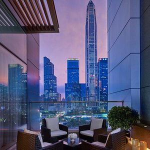 The Ritz-Carlton, Shenzhen in Shenzhen, image may contain: City, Urban, Cityscape, Plant