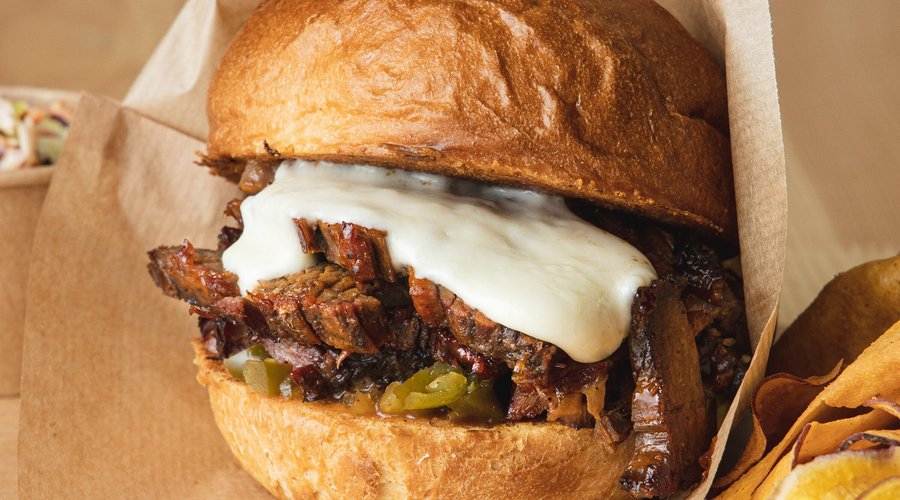 Fusion San Antonio. Brisket, jalapenho e queijo amanteigado de vaca.