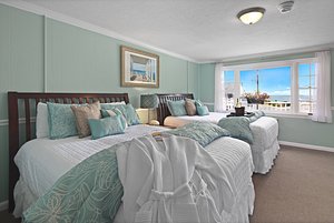 Nantasket Beach Hotel in Hull, image may contain: Furniture, Dorm Room, Bedroom, Bed