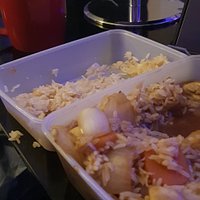Amazing chicken mushroom with egg fried rice ask for extra onions 😉
