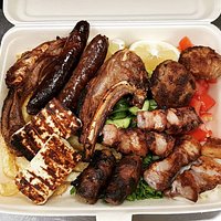 Mixed grill we ordered with FREE delivery in our apartment in Pervolia. It was just delicious. Would totally recommend it to anyone who would like to have a full stomach with grilled stuff.
