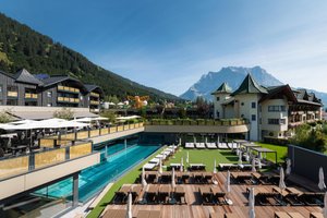 Alpenrose - Familux Resort in Lermoos, image may contain: Resort, Hotel, Pool, Outdoors