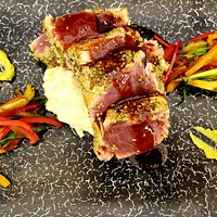 Wasabi crusted Yellowfin Tuna at Poseidon Del Mar