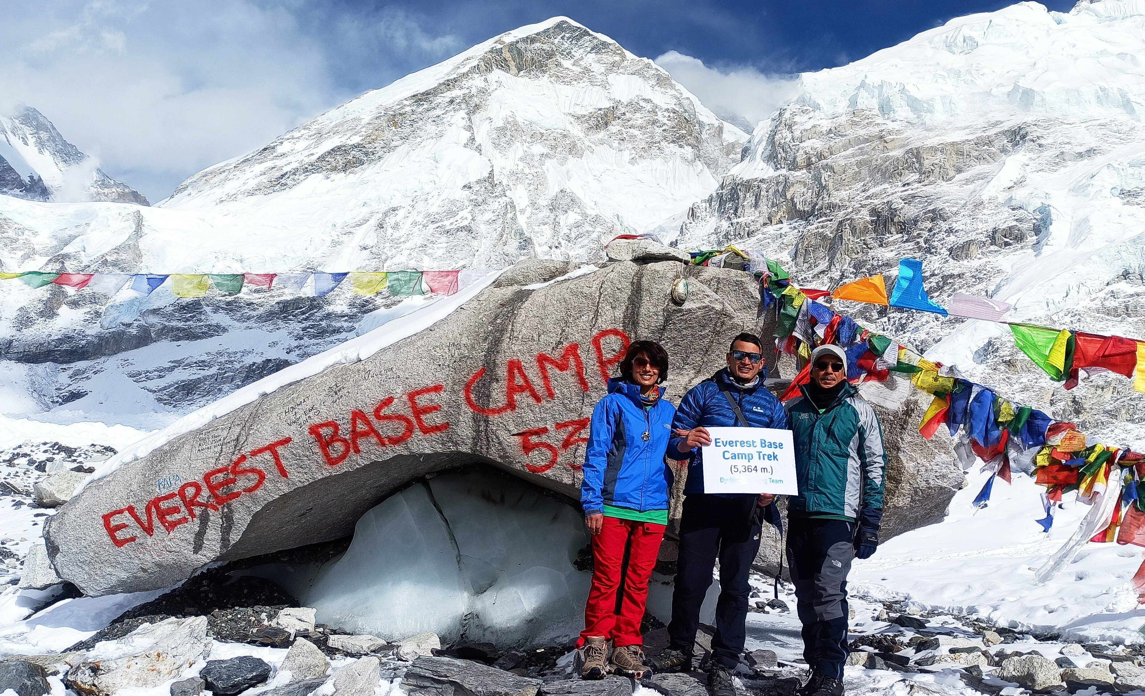 Hiking to shop base camp