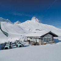 Sonnenterrasse im Winter