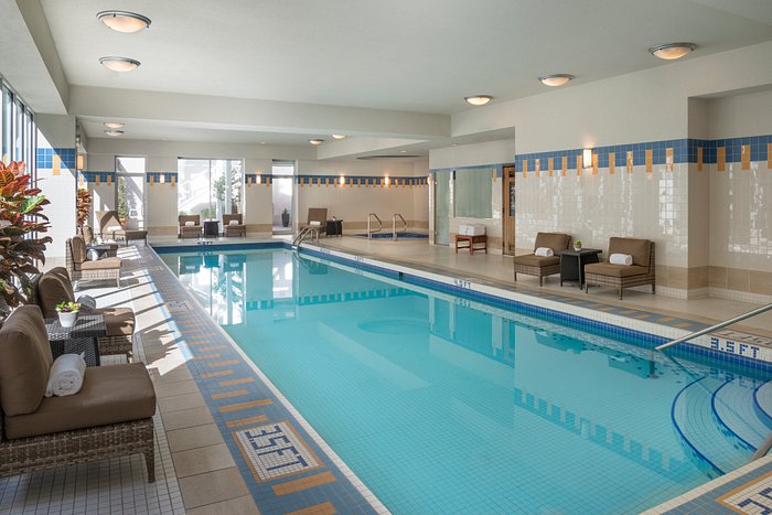 Indoor pool and hot tub. Available all year.