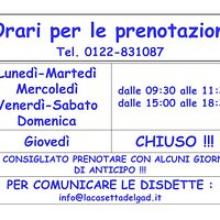 ATTENZIONE !!!
ORARIO PRENOTAZIONI PROVVISORIO...