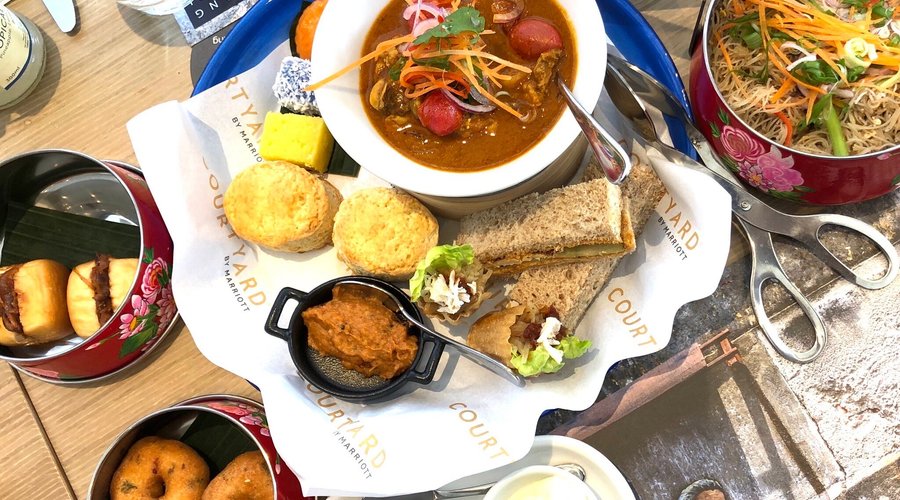 Afternoon Tea: on platter and antique tiffin, mix food of Nyonya, western and Indian. All good food. It’s a set of Rm 99nett for 2 pax including tea or coffee. Try its homemade Kombucha, good one. Reservation is required. Very recommended! 