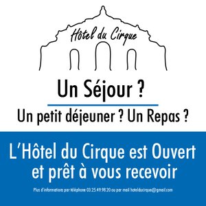 L'Hôtel du Cirque reste ouvert durant la période de confinement. 
N'hésitez pas à nous contacter pour toute information. 