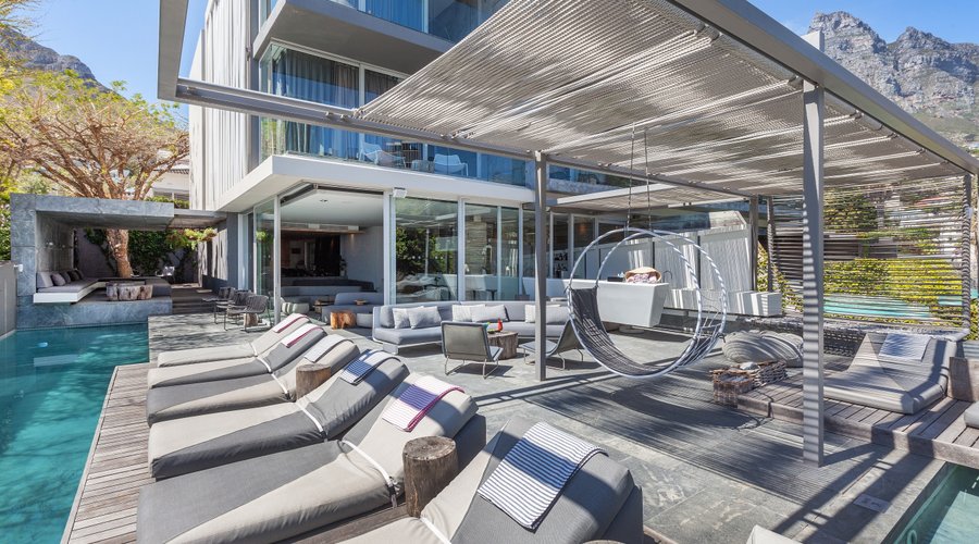 Our pool area overlooking Camps Bay Beach