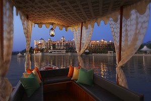 The Leela Palace Udaipur in Udaipur, image may contain: Resort, Hotel, Waterfront, Water