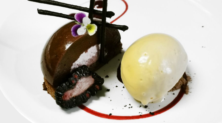 Chocolate Bombe & Salted Caramel Sorbet