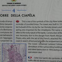 information board at the 'Torre della Ciapèla'