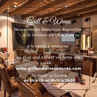 Découvrez nos recettes de burger 🍔 et le reste de notre carte sur la plateforme de livraison Uber Eats et en click and collect via notre site web : www.grillandwinescannes.com. 😍
Vous pouvez également commander à emporter par téléphone : 09 82 58 63 65.