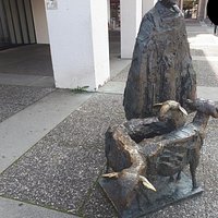Socha Hirte mit Schafen
