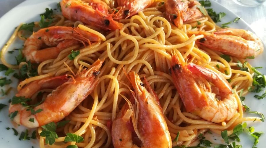 Scampis mit Spaghetti