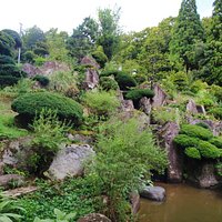 長福寺:本堂裏の池の庭園