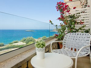 Hotel Calanca in Marina di Camerota, image may contain: Balcony, Building, Chair, Plant