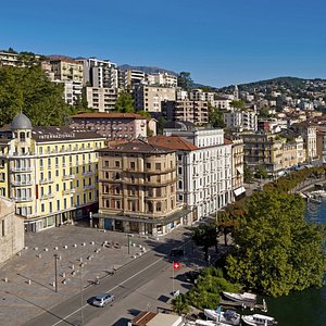 Hotel International au Lac - Historic &  Lakeside in Lugano, image may contain: Neighborhood, City, Waterfront, Urban