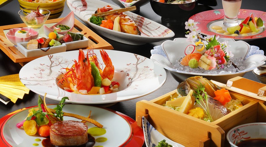 和洋中折衷会席料理一例（春）