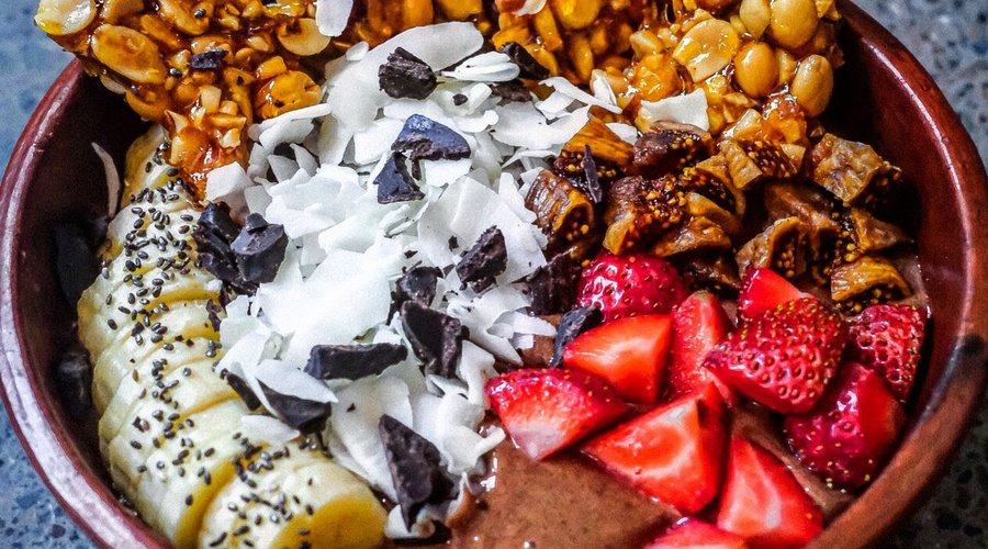 Chocolate Bowl 
peanut brittle | coconut | strawberry | banana 
