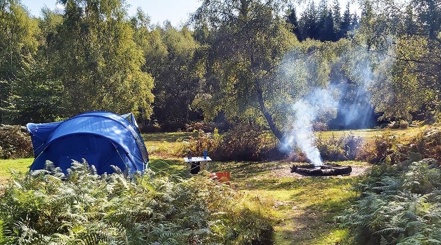 A faraway tent pitch