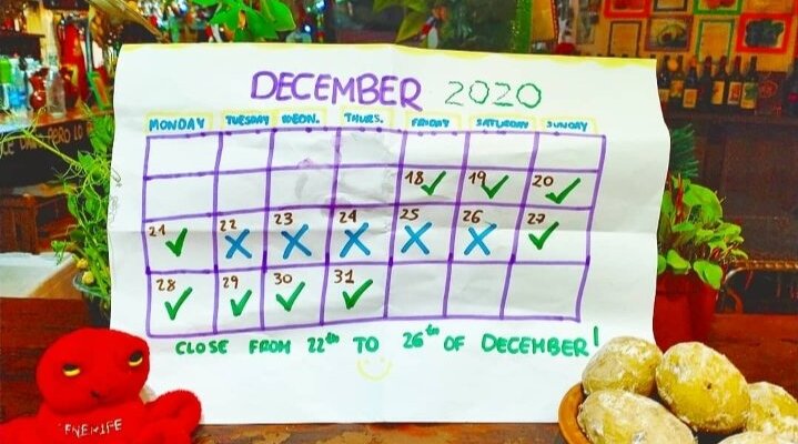 Close from 22 to 26 of December!!